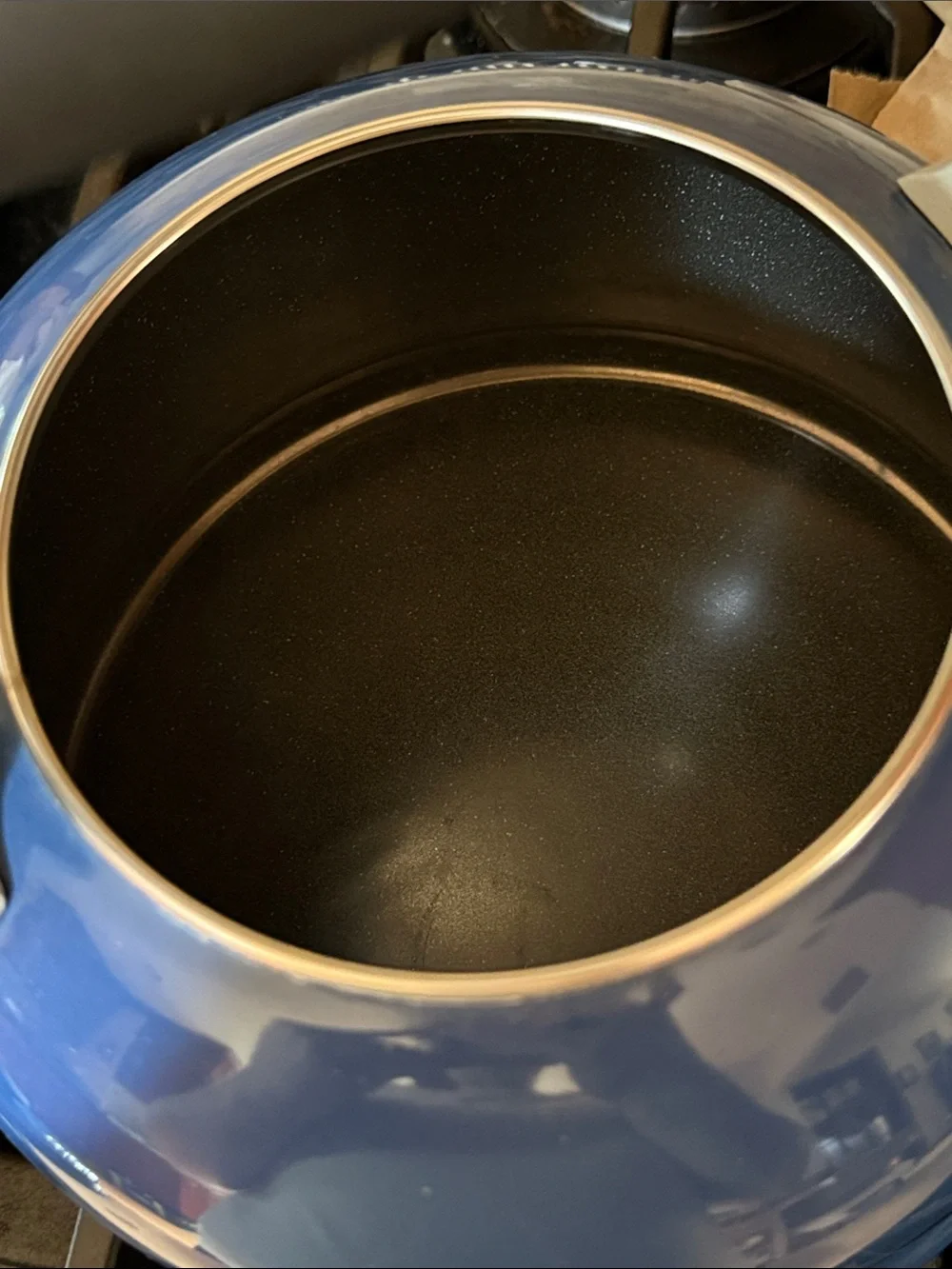 Le Creuset blue Whistling Teakettle with Soft-Grip Handle